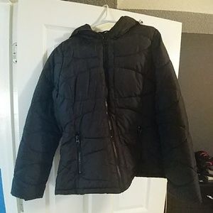 Black puffer coat, size M